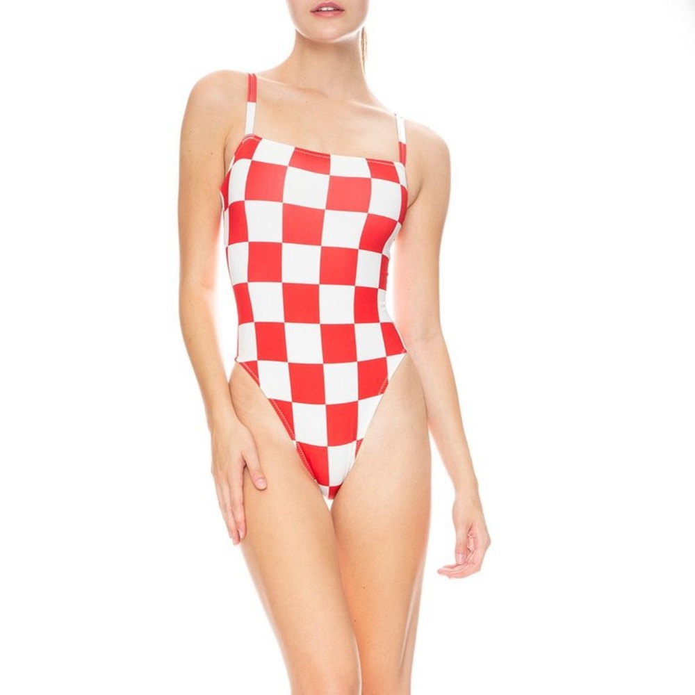 Solid & Striped x Re/done Checkered Malibu One piece Swimsuit xs